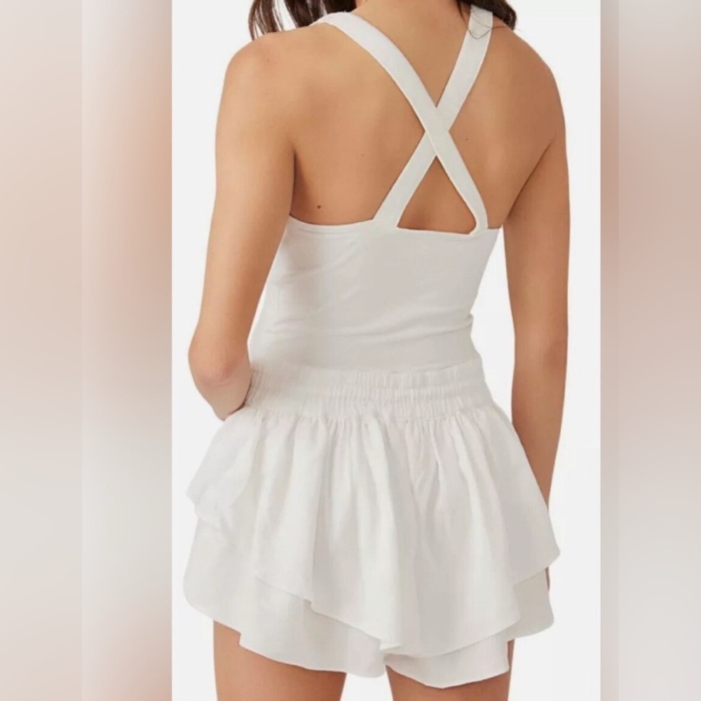 Free People White Ruffle Romper - Picture 2 of 7